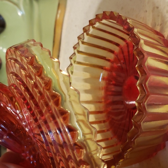 Adorable Art Deco glass powder dish with Lipstick holder - Picture 3 of 10